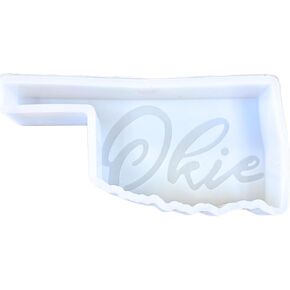 Okie State of Oklahoma Shaped Freshie Silicone Mold 2x4.5x0.8" Sooner for Scented Aroma Beads Supplies Resin, Car Candles, Soap Oven Safe Bake Heat Resistant to 400 F