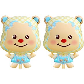 Little Bear Foil Balloons 2Pcs Cute Cartoon Butter Bear Mylar Balloons Baby Shower Kids Birthday Themed Party Decorations Supplies Indoor and Outdoor(26 Inch Red)