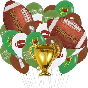 8 Pcs 22 inch 4D Sphere Soccer Balloons Foil Gold Trophy Star Champion Balloon for Soccer Birthday Party Decorations Graduation Sports Football World Cup Party Supplies