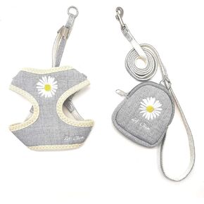 Pet Vest Harness with Leash for Puppy Dog and Cat,Matching Food Bag for Outdoor Walking or Hiking,Soft/Cosy Mesh for Small Dog Puppy Pets