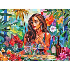 Cross & Glory - Serenade in Color: The Mosaic Escape - 1000 Piece Jigsaw Puzzle for Adults | Vibrant Tropical Theme | Satin Finish | Colorful Artwork Tabletop Challenge