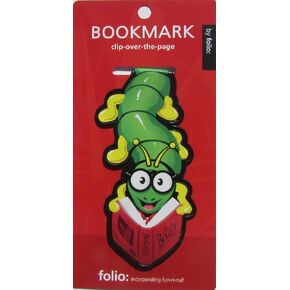 Bookworm Bookmarks (Clip-Over-The-Page) Set of 2 - Assorted Colors