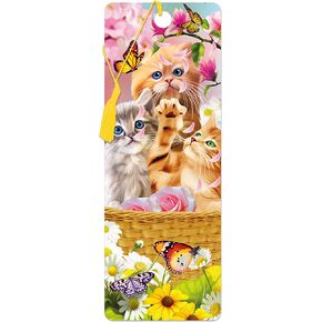 Bookmark - Kitten Fun Time from Deluxebase. A Kitten Bookmark with lenticular 3D Artwork Licensed from Renowned Artist Michael Searle