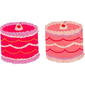 Jollity & Co You're The Cherry On Top Die Cut Cake Large Napkins - Dye Cut Cake Shaped Napkin - Pack of 16 Napkins - Napkins - Perfect for Valentine's Day, Showers, or any other celebration