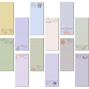 Gersoniel 12 Pads Magnetic Notepads for Refrigerator Set Magnetic to Do List Pads Back Memo Notepad 9 x 3.5 Inches for Fridge Kitchen Shopping Grocery(Pastel Color,Seasonal)