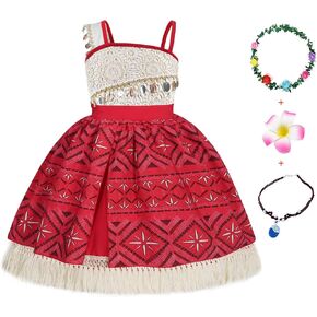 COTRIO Girls Princess Dress Ocean Adventure Outfit Halloween Costumes Pretend Play Dress Up Birthday Gift Carnival Clothes