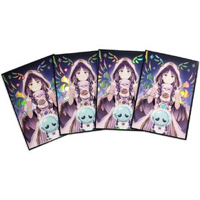 Time Walker Diviner of The Herald - 50ct Holographic,Flashing, Cute Anime Girls Arts ,Top Loading Trading Card Sleeves Deck Protector for YuGiOh/Japanese Sized Cards 63x90mm (8), Multicolor