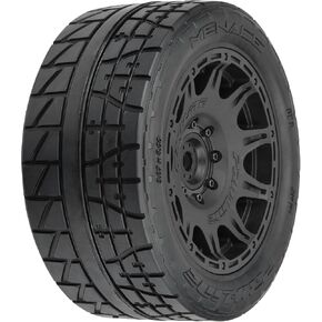 Pro-line Racing Menace HP 5.7 inches Street Belted Tires Mounted on Raid Black 8x48 Removable 24mm Hex Wheels 2 for X-MAXX KRATON 8S & Other Large Vehicles Front or Rear PRO1020511