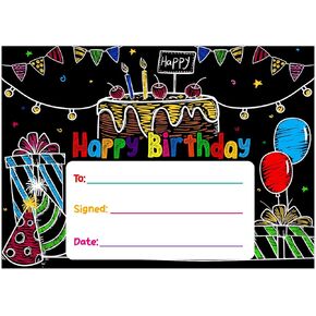 D4DREAM 36PCS Happy Birthday Award Certificates Gifts for Kids Students from Teacher Birthday Award Cards Birthday Cake Gift Card for Back to School Teacher Supplies Kindergarten Elementary