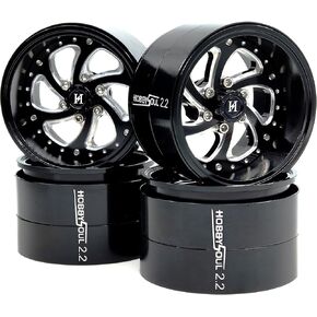 HOBBYSOUL 2.2 Beadlock Wheels Wide 40mm Adjustable Offset Rims for 1/10 RC Mud Crawler SCX10 Capra TRX4 Gen8 Everest gen 7 Pro Upgrades, HS701600