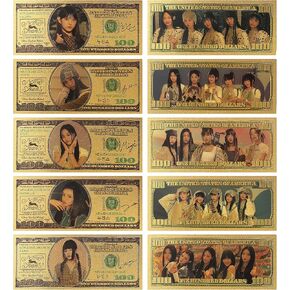 Kpop Merch for NewJeans Limited Edition Gold foil Bookmark Set Collectibles banknotes Gift (5pcsPrinting on 2 Side)