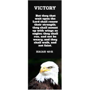 Man of God Victory Eagle Bookmarks for Men, Father's Day Gifts, Veterans, Memorial Day Gift, Made in USA, Sturdy Card Stock Glossy Bible Verse Bulk (50 Count)