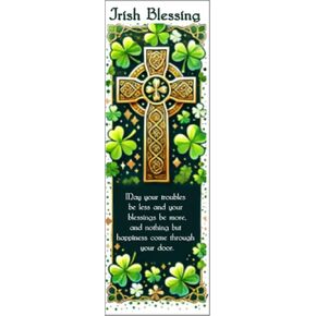Irish Blessing Shamrock St Patrick's Day Bookmarks 100 Bulk Count Green Shamrock Made in USA
