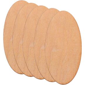 Unpainted Wood 60pcs Unfinished Wood Oval Slices Unpainted Wooden Oval Shape Plaque Wood Cutout Oval Chips for DIY Crafts Painting Engraving Tag Wooden Craft Tags