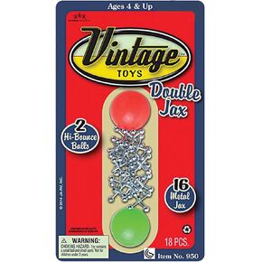 JA-RU Vintage Toys Metal Jacks Set (2 Pack) w/Two Bouncy Balls. Retro Classic Mini Jax Games Family. Bulk Party Favors, Pinata Filler, Birthday Stocking Stuffers. 950-2s