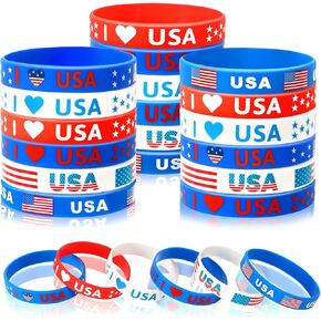 JUNEBRUSHS 42pcs Father's Day Silicone Wristbands Party Favors Rubber Bracelets for Happy Father's Day Dad’s Birthday Themed Party Supplies Goodie Bag Stuffers Fillers