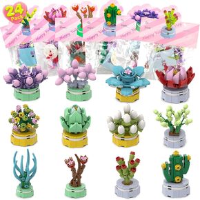 12pcs Prefilled Easter Eggs Filled Succulent Building Blocks Toys Inside for Easter Basket Stuffers, Egg Fillers and Egg Hunt, Teens Kids Girls Boys Party Favors Gifts