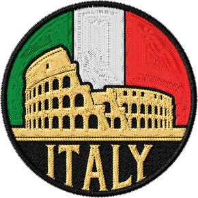 Italy Patch Embroidered Iron on Patches for Clothes Backpacks Bags Jeans Jackets Size 3" ID45095