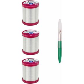 Coats & Clark Sewing Thread Transparent Polyester Thread Size .004 400 Yards (3-Pack) Clear S995-9900-3P with Sturdy Seam Ripper