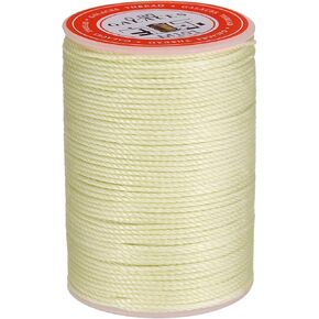 uxcell Round Leather Sewing Waxed Thread, 55m / 60 Yards Wax Polyester String, 0.8mm Waxed Stitching Cord for Leather Crafts, Bookbinding, Bracelets Braided, Burgundy