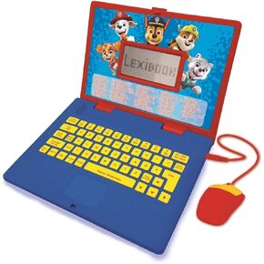 LEXIBOOK JC598PAi1 Paw Patrol - Educational and Bilingual Laptop French/English - Toy for Child Kid (Boys & Girls) 124 Activities, Learn Play Games and Music with Chase Marshall - Red/Blue
