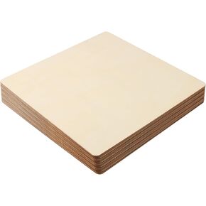 HOIGON 20 PCS Square Unfinished Wood Pieces, 10 x 10 Inch Blank Basswood Wooden Sheets Wooden Cutout for Crafts, DIY, Painting