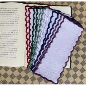 12pcs 16ct Cotton aida Fabric Holiday Color Edged DIY Bookmarks,Bulk Blank Cross Stitch needlwork Craft Supply Bookmark to Cross Stitch