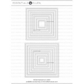 Squares, Essentials by Ellen Designer Dies, Layering Stackable Nesting Panels Matting Shape Cutting Dies. DIY die cuts for Card Making and Scrapbooking