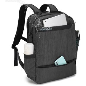 HEAD Waterproof Laptop Backpack for Men with Trolley Sleeve, Business Laptop Backpacks fits 17.3 inch Notebook, Large Travel Backpack for Work/Outdoor/Daily