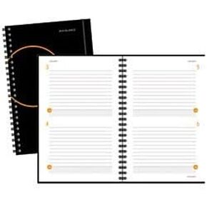 AT-A-GLANCE® Plan.Write.Remember.® 2-Days-Per-Page Planning Notebook, 6" x 9", Black