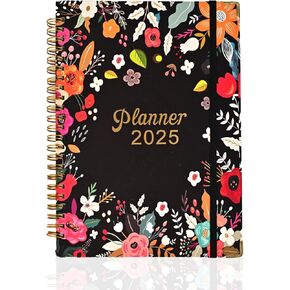 Monthly Plan 2025-2027, January 2025-December 2027, 3-year 36-month Monthly Plan, Daily Plan, Academic Plan, A5 Spiral Bound Plan with remarks page, 5.7 "x 8.3".
