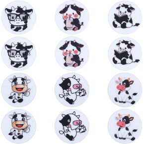 16 pcs Silicone Focal Beads Flat Round Silicone Focal Beads Lovely Silicone Beads for Shaped Bulk Pens Beads Used for DIY to Make Various Handicrafts Beaded Pen Lanyards Etc (Butterfly)