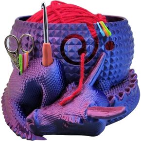 Fantasy Dragon and Egg Yarn Bowl أو Crochet Bowl ， خيوط تخزين منظم وعاء الكروشيه ، أوعية غزل التنين للكروشيه ، هدايا منظم التريكو.
