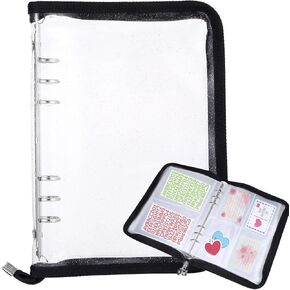 Sticker Storage Organizer, Sticker Album for Collecting Stickers, Sticker Holder Organizer Display Sticker Binder Organizer with 220 Pockets and Zipper Closure, Sticker Not Included (purple)