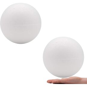 Crafare 5 Inch Foam Balls White 2Pack for Spring Crafts Making, DIY Smooth Polystyrene Foam Balls for School Projects, Home DIY Wedding Holiday Christmas Crafts