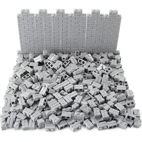 Feleph 360 Pieces 1x2 Masonry Profile Bricks Set MOC Building Blocks for Wall Parts and Pieces Diverse Bulk Toy Kit Compatible with Major Brands (Gray)