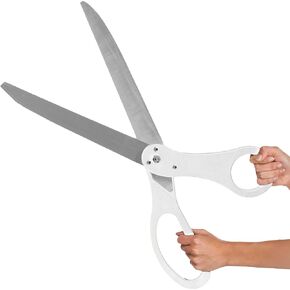 25" White Ceremonial Scissors – Giant Ribbon Cutting Scissors for Grand Opening Large Shears for Ceremony Supplies Big 25 Inch Shears for Events Ribbon and Decorations Kit