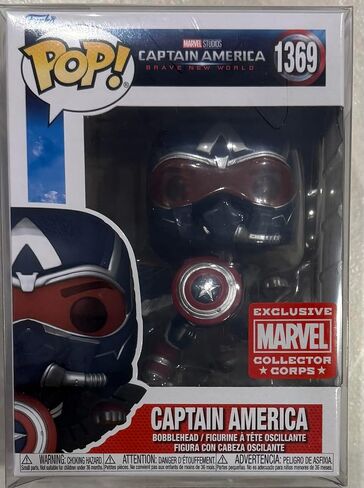 Pop Funko Marvel Collector Corps 85th Anniversary ExclusiveCaptain America Brave New World Captain America #1369 w/Acrylic Case in Saudi Arabia