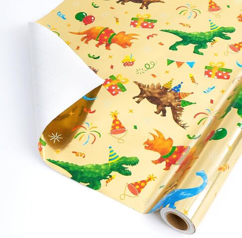 WERNNSAI Western Reversible Wrapping Paper Roll - 1 Roll 17" x 33 ft Western Cowboy Birthday Wrapping Paper Roll Boys Wild West Gift Wrap Paper for Birthday Holiday Wrapping Paper Polka Dot Design in Kuwait