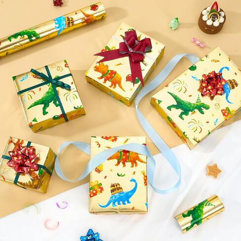 WERNNSAI Western Reversible Wrapping Paper Roll - 1 Roll 17" x 33 ft Western Cowboy Birthday Wrapping Paper Roll Boys Wild West Gift Wrap Paper for Birthday Holiday Wrapping Paper Polka Dot Design in Kuwait