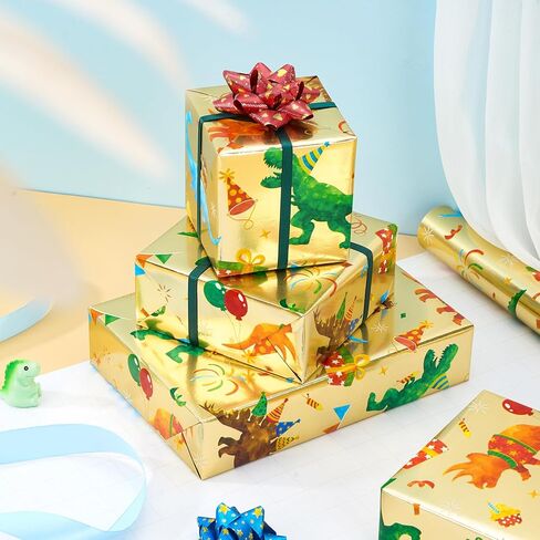 WERNNSAI Western Reversible Wrapping Paper Roll - 1 Roll 17" x 33 ft Western Cowboy Birthday Wrapping Paper Roll Boys Wild West Gift Wrap Paper for Birthday Holiday Wrapping Paper Polka Dot Design in Kuwait