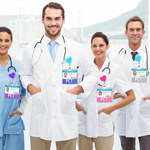 Lyrow 5 Pcs CNA Badge Holder in 5 Glitter Colors Retractable ID Name Identification Badge Nurse Nursing Accessories Reel Holder Gifts for Nurse Doctor Hospital Worker in Kuwait