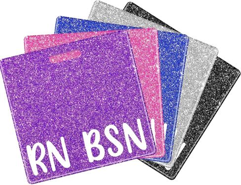 Lyrow 5 Pcs CNA Badge Holder in 5 Glitter Colors Retractable ID Name Identification Badge Nurse Nursing Accessories Reel Holder Gifts for Nurse Doctor Hospital Worker in Kuwait