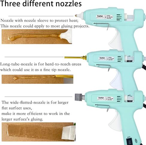 بندقية الغراء الساخن بالحجم الكامل مع مفتاح 60W/100W/OFF ، 9.8 قدمًا مسدسًا طويلًا للزول الصناعي الطويلة الطويلة مع فوهتين ، 15 عصا غراء ، مدفع غراء مزدوج ذوبان مزدوج ذو طاقة مزدوجة كبيرة مع حالة من الحرف ، الأرجواني. in Kuwait