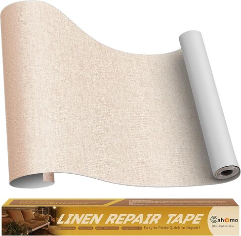 Cahomo Linen Repair Tape 4x79 inch, Self Adhesive Linen Fabric Tape, Linen Fabric Patch Tape Kit, Fabric Repair Tape for Sofas, Headboards, Chairs, Curtains - Dark Grey in Kuwait