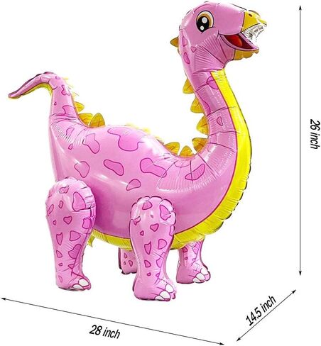 4Pack Giant 3D Dinosaur Balloons for Birthday Party Decorations,Cute Self Standing 3D Dino Aluminium Foil Balloons,Inflatable Animal Balloons for Kids Birthday Party Supplies in Kuwait