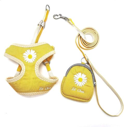 Pet Vest Harness with Leash for Puppy Dog and Cat,Matching Food Bag for Outdoor Walking or Hiking,Soft/Cosy Mesh for Small Dog Puppy Pets in Saudi Arabia