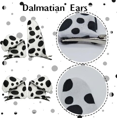 Dalmatian Ears Hair Clips Animal Costume Headwear for Halloween Puppy Dog Dress Up Costume Accessories in Saudi Arabia