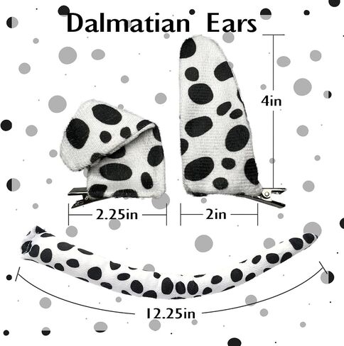 Dalmatian Ears Hair Clips Animal Costume Headwear for Halloween Puppy Dog Dress Up Costume Accessories in Saudi Arabia