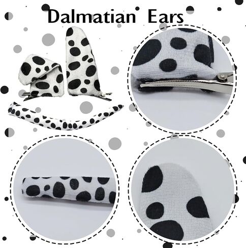 Dalmatian Ears Hair Clips Animal Costume Headwear for Halloween Puppy Dog Dress Up Costume Accessories in Saudi Arabia